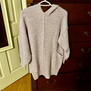 Lush brand small lavender ribbed and hooded sweater dress